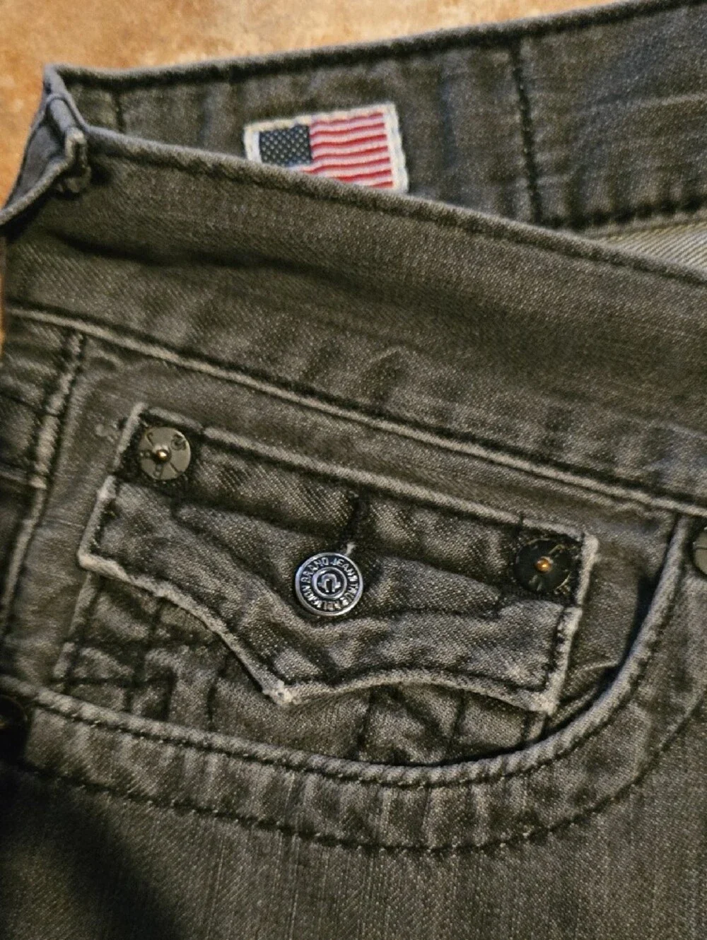True Religion Men’s Dark Gray Slim Straight Jeans